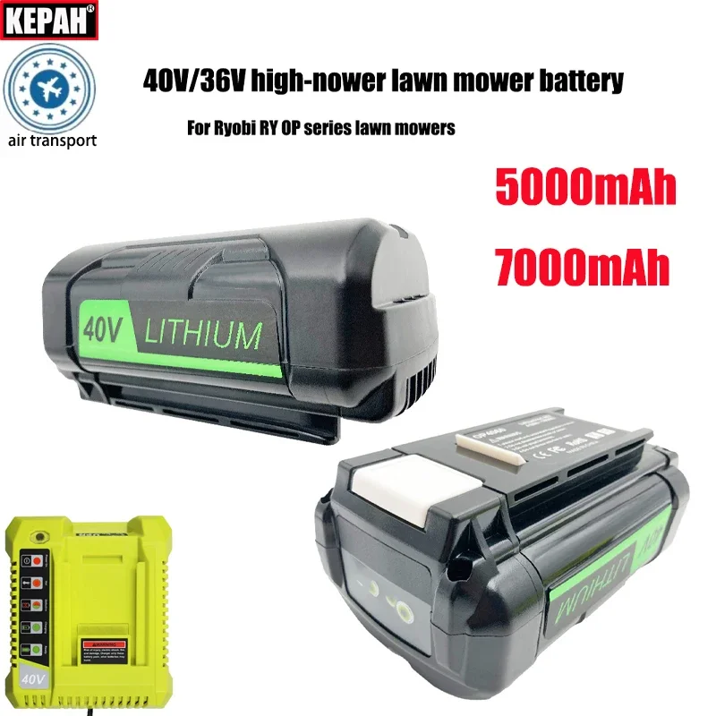 AliExpress - Batterie au lithium haute puissance 40V 36V 5AH 7AH, souffleuse à neige Ryobi G-MAX RY40200, batterie de tondeuse à gazon pour 