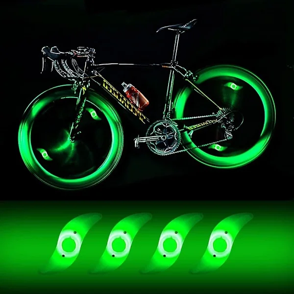 4 x LED cykelhjul lys, vandtæt LED cykelhjul lys med 3 blinkende tilstande LED cykelhjul lampe til voksne og børnecykel - rød