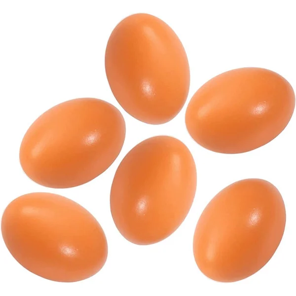 Hen Eggs Fake Hen Eggs Set Wooden Fake Eggs Help Laying Hens Farm Tool Poultry Nest Dummy 6 Pieces