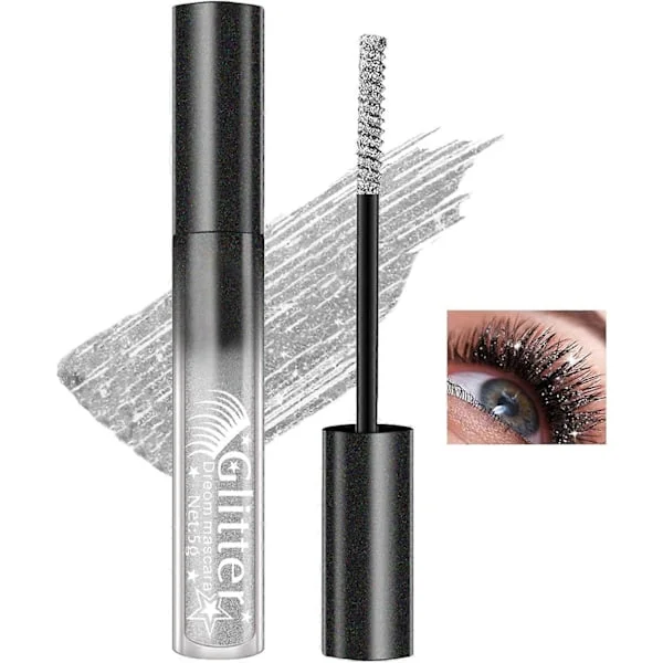Glitter Mascara, Färgglad Vattentät Mascara, Multi-Användning Sparkle Diamond Shimmer Mascara, Voluminös Förlängande Fransmascara