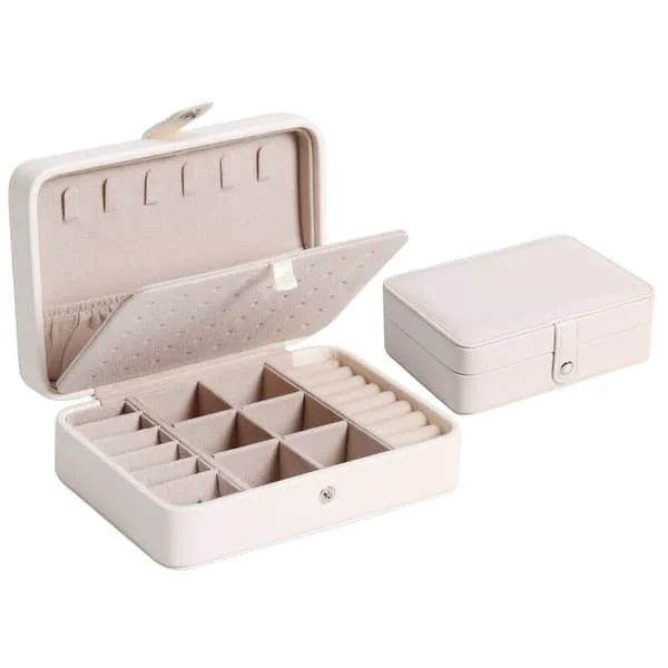 Women's Jewelry Box Portable Jewelry Storage Detachable Double-Layer Earring Bracelet Storage Box Gift Travel