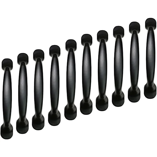 10 st Svarta Aluminiumskåp Dörr Låda Handtag Knoppar Skåp Draghandtag Skåpdörr Bågeformad Draghandtag (96MM)