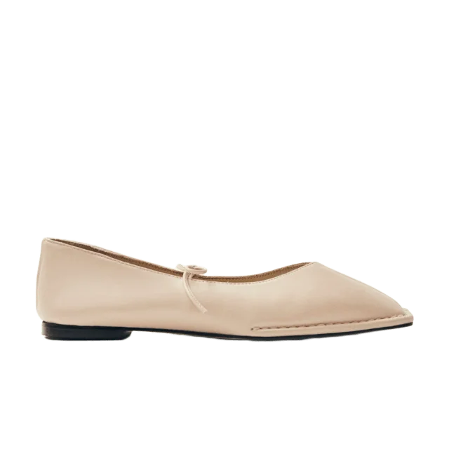 Alohas Sway Cream Leather Ballet Flats Loafers Dam Beige 42