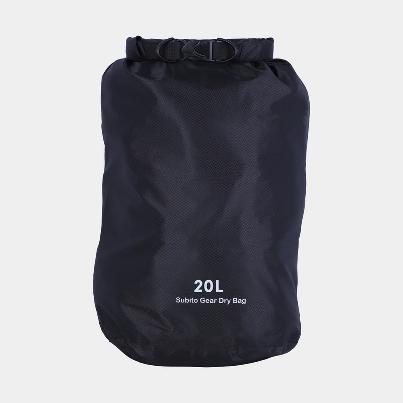 Drybag / vandtæt pakkepose Subito Gear, 70D, 20 liter, sort
