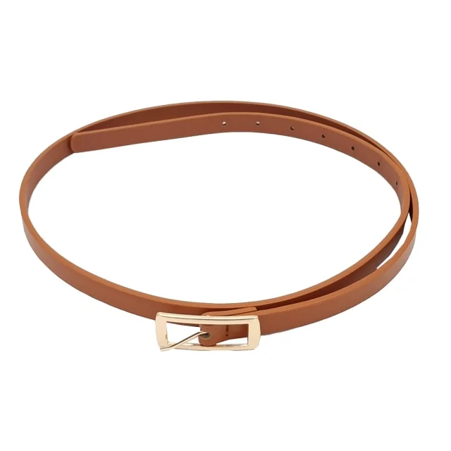 Complement Stilrent Bälte I Imitationsläder 1,5 Cm Brett Med Spänne Skärp Dam Brun L