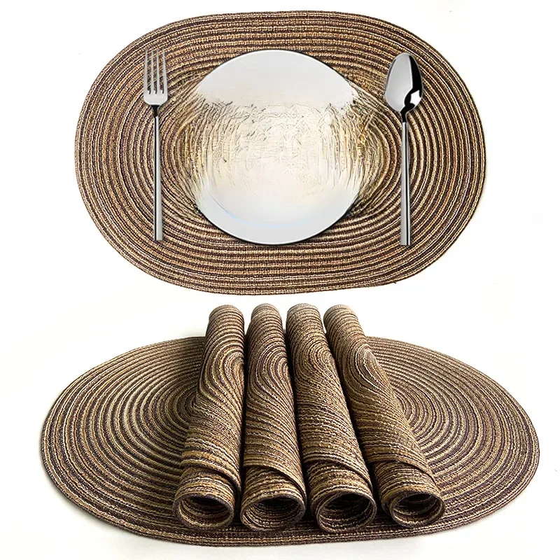 AliExpress - 1/4/6/10 Stück ovale Tischsets, geflochtene Tischsets für Esstische, natürlich gewebt, übergroß, Tischsets, Set Apan Saqua Diego Diego 