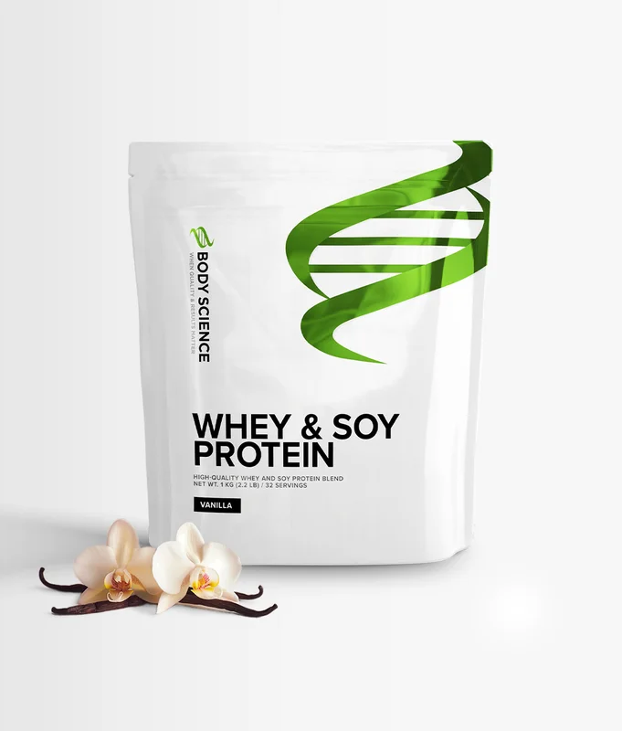 Body Science Whey & Soy Protein - Vanilla - 1kg - Proteiinijauhe