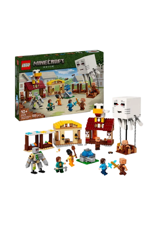 LEGO Minecraft Byanfall med gastballong 21273 Byggsatser Unisex ONESIZE