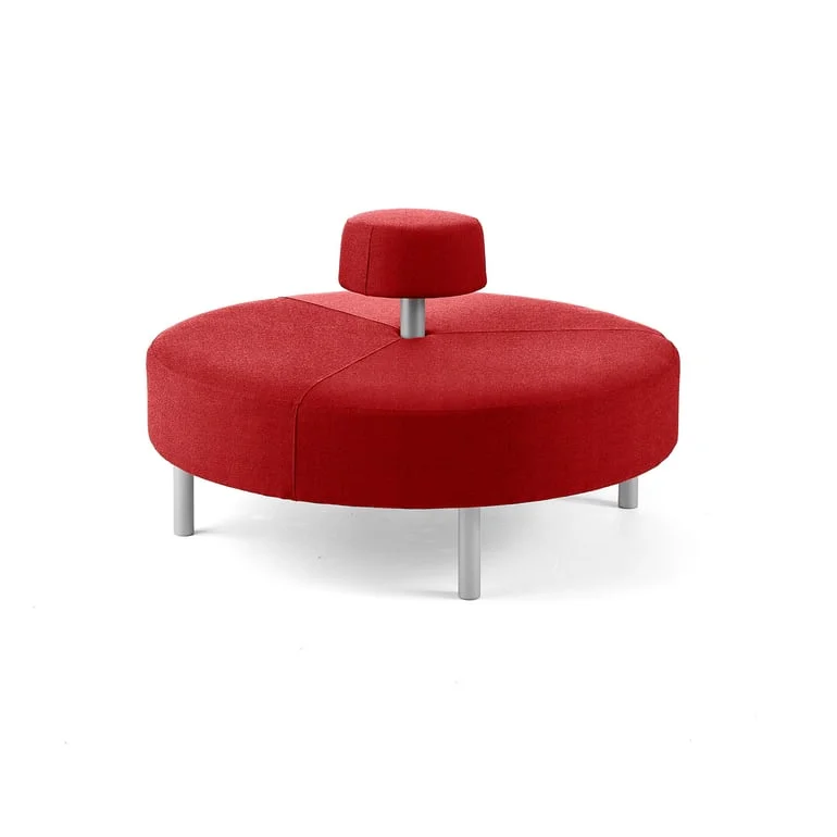 Ottoman DOT with rounded backrest, Ø 1300 mm, Medley fabric, russet