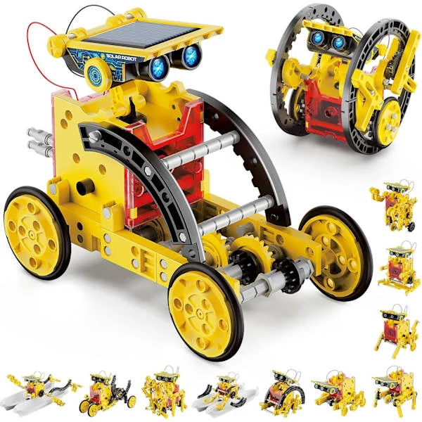 Solcellsrobot-kit, robotleksaker för pojkar 7-12 år, pojke present 7-12 år, leksaker för pojkar 7 8 9 10 11 12 år, konstruktioner PL A