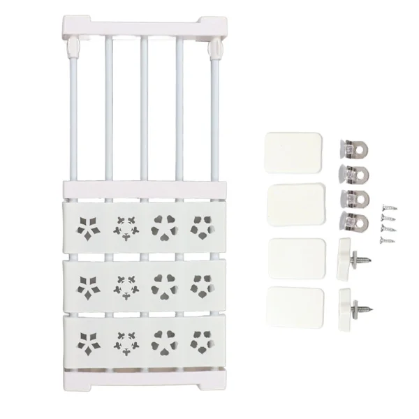 White Extendable Wardrobe Shelf No Drilling Telescopic Closet Organizer Divider 24cm Width 38-55cm / 15-21.7in Length