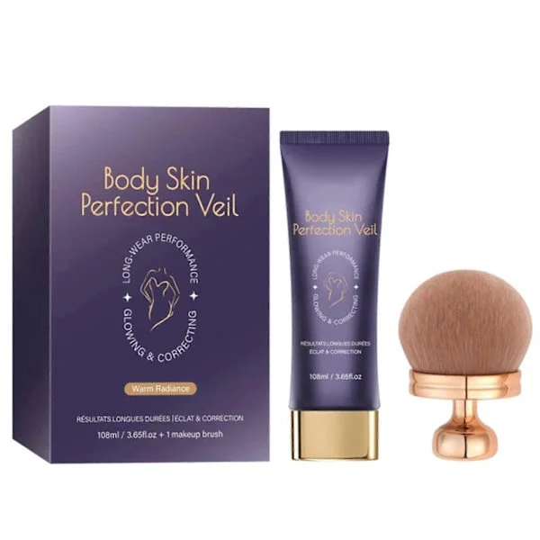 Body Coverage Perfector med børste, langvarig dekning, concealer, svettesikker, jevner ut hudtoner, tonet krem Varm
