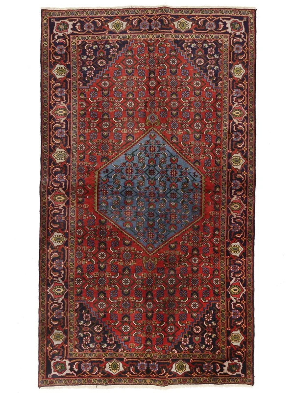 Hand Knotted Oriental Zanjan Rug 130X224 Black/Dark Red