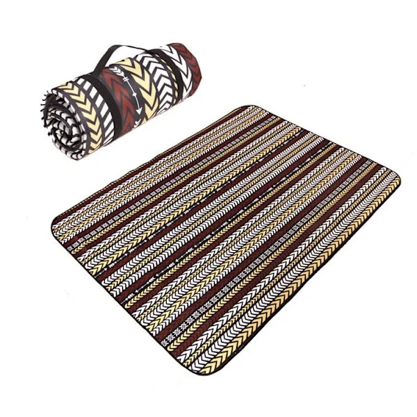 Picknickfiltar, Boho Picknickmatta Vattentät Vikbar, Sandtät Stor Utomhusmatta, för Fester, Camping, Park, Resor, Gräs Gåvor, svart 150*150cm