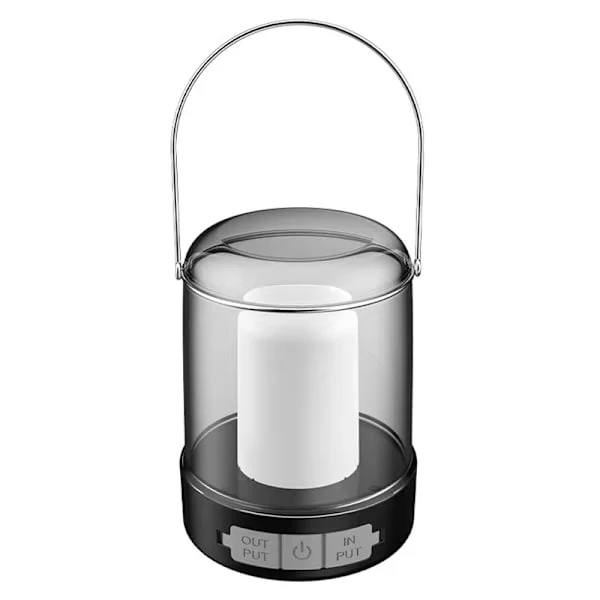 Campinglampa, batteridriven lampa, 3-nivåers justerbar ljusstyrka, USB-laddningskabel, USB-laddningsbar vandringslampa, nödläge