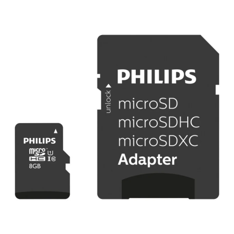 Philips 8 GB microSDHC Class 10 minnekort / microSD-kort / minnekort for smarttelefon kamera nettbrett