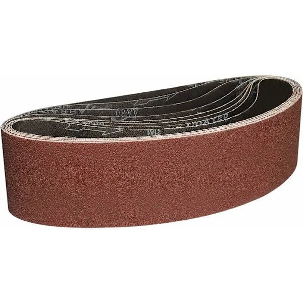 Slipbånd 100x915 mm - 8 stk. 80 korning slipebånd for sliping og polering med bærbar båndsliper