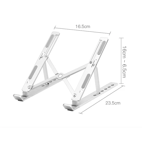 Aluminum Laptop Stand, Ergonomic Height Adjustable Computer Stand, Silver