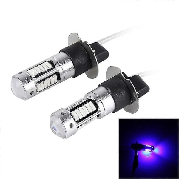 2 stk H3 10W 30 SMD-4014 LED tågelygter til bil, DC 12V Blåt lys