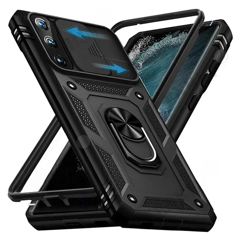 AliExpress - Hülle für Samsung S26 Ultra S25 S24 S23 Plus S25 FE A57 A56 A37 A36 A17 A16 5G Heavy Duty mit Kamera 360 Grad Kickstand Cover