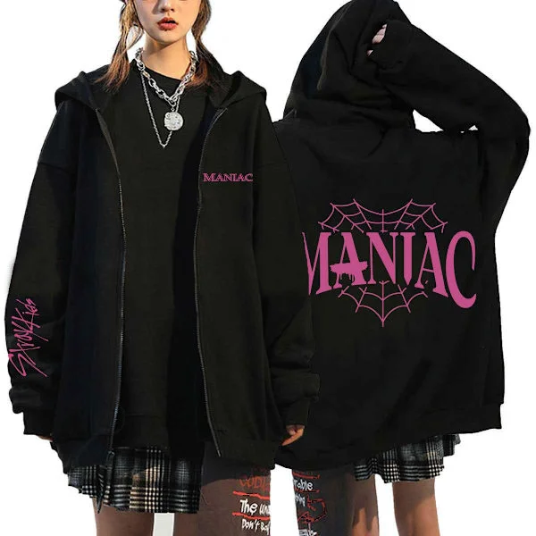 (AZC)Koreansk stjerne Stray Kids sangergruppe hoodie herre hoodie sort12