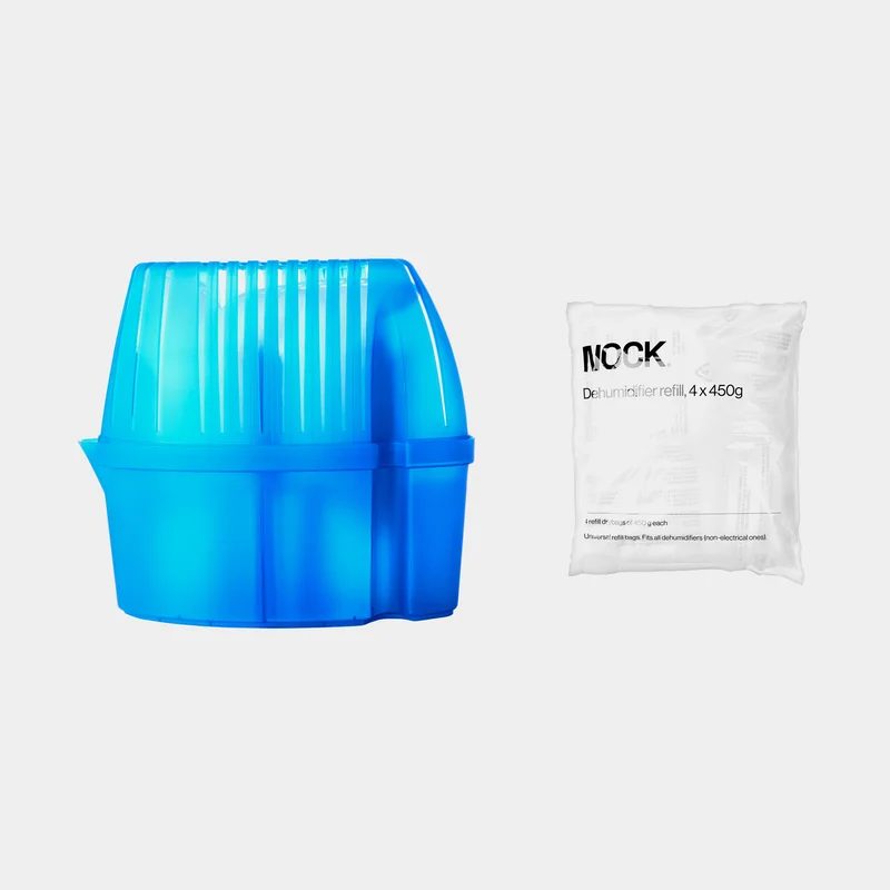 Fugtfjerner NOCK Torkbox BASIC, virkningsareal op til 20 m², genopfyldelig + 5 tørkpatroner (5 x 450 gram)