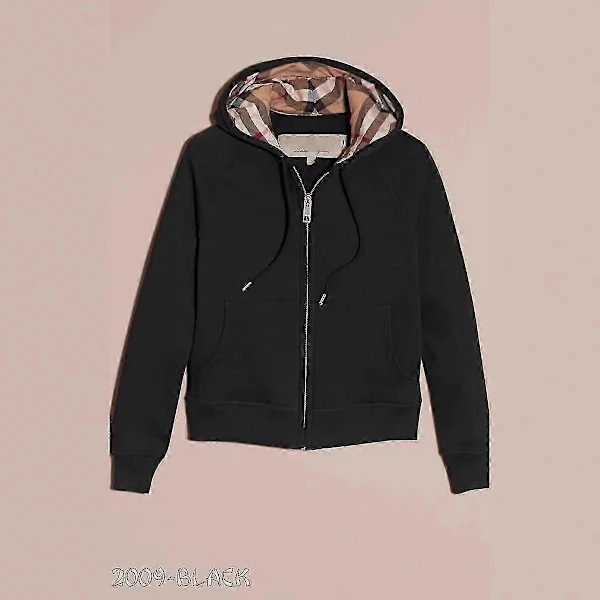 【BQ】High-Quality Original Simple Hoodie British Style Hoodie Men's Women's Pullover Women's Jacket Full Cardigan Zipper Coat Black