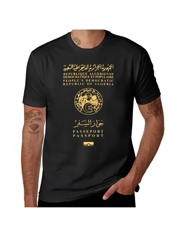 AliExpress - T-Shirt passeport algérien algérien t-shirts vêtements hippie vêtements pour hommes