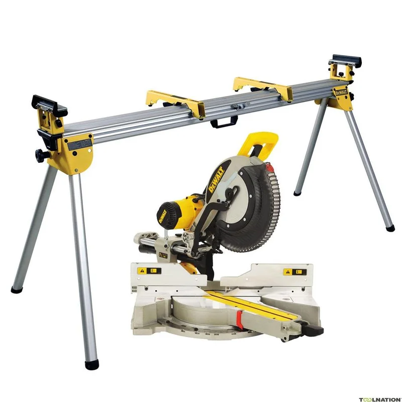 Dewalt DWS780KIT Kapsav og geringssav med savbænk, Stationære maskiner