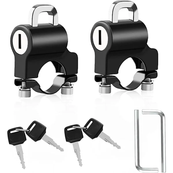 [13R]Pieces Motorcycle Helmet Lock Anti-theft Helmet Mount Motorcycle Accessories Helmet Anti-theft Lock with Keys Security Lock for 22mm Handlebar