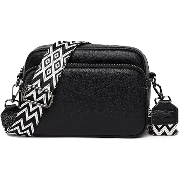Crossbody tasker til kvinder - Læderhåndtasker og skuldertasker med justerbar bred rem Kamera Cross Body taske til damer piger rejse daglig brug