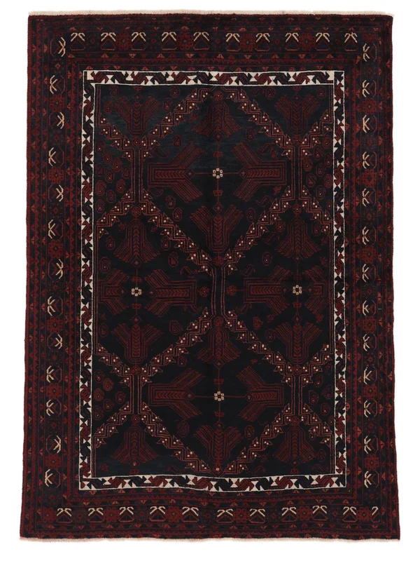 Käsinsolmittu Lori Matot 160X233 Itämainen Villamatto Musta Matto