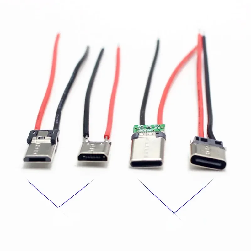AliExpress - 2/5 pièces Micro USB type-c 2 broches horizontaux/vertical 2P Simple soudé mâle carte enfichable connecteur USB-C de charge rapide