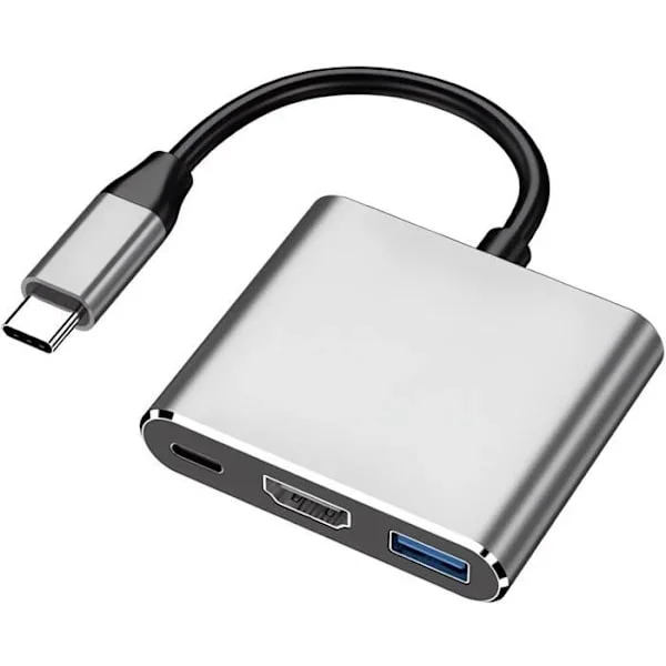 USB C til HDMI Multiport Adapter, USB Type-C til 4K HDMI / USB 3.0 & USB-C PD Hurtigopladningsport, Digital AV Adapter