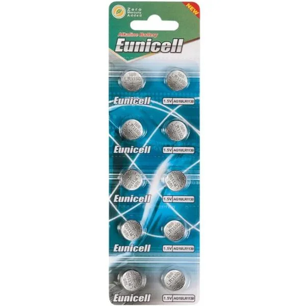 Batteri AG10 / LR1130 / LR54 / 189 / 10-pack Eunicell