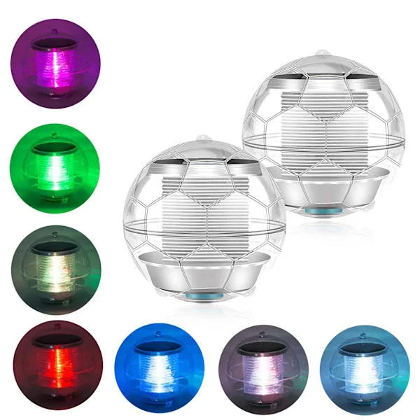 Solar Pool Lampa, Vattentät Nedsänkbar LED-lampa 7 Färger Ändrande Boll Solar Lampa för Damm Trädgård Pool Damm Utomhus Fest Dekoration