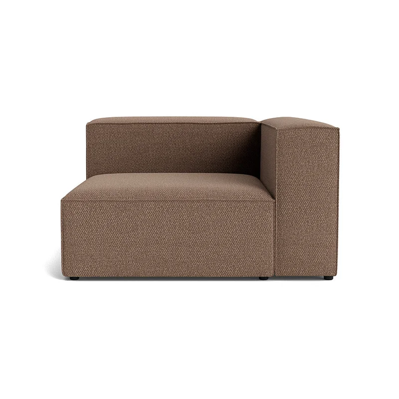 Lissabon Chaiselong Højrevendt Nordic Brun Kvalitets Sofa med Mange Lag Skum - 130x130x72cm - Holdbar Ramme af Krydsfiner, Spånplade & Blødt 