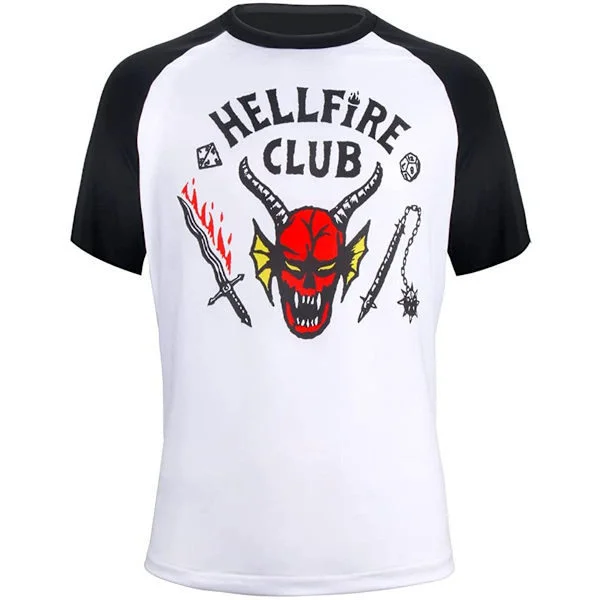 Unisex Hellfire Club Stranger Things T-skjorte Dame/Herre Langermet Topp 0619 kort ermet L kort ermet L