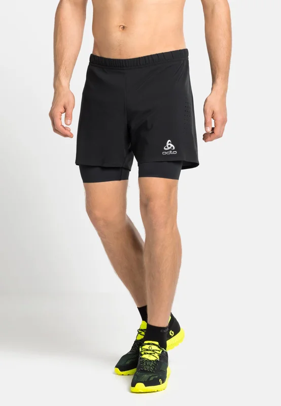 Odlo Short de running 2 en 1 Zeroweight 5 Inch pour homme, L, noir