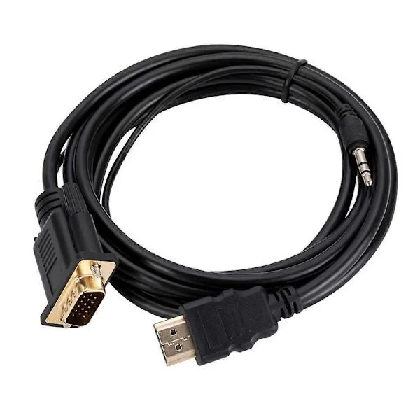Kannettava HDMI-yhteensopiva VGA-VGA-HDMI-yhteensopiva sovitin äänellä