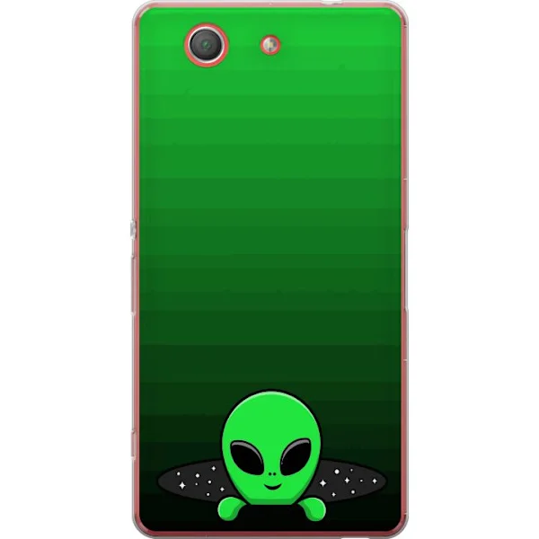 Kompatibelt Mobilskal till Sony Xperia Z3 Compact Minimalistiskt motiv med grön figur och stjärnliknande detaljer, modern och lekfull stil