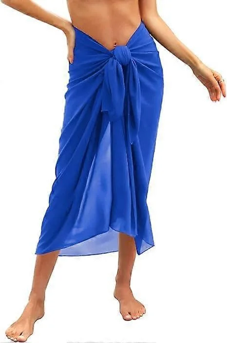 Strandkappe for kvinner Strandkjoler Chiffon Sarong Bikini Cover Up for badetøy Langt skjerf Half Beach Pareos for sommeren