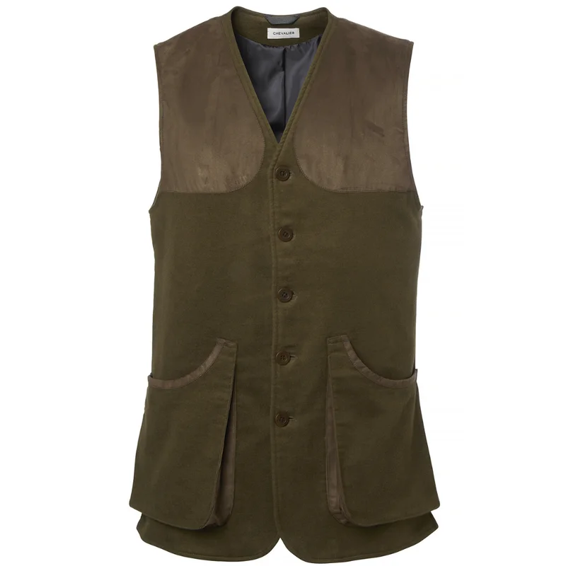 Chevalier M's Preston Moleskin Shooting Vest Forest Green
