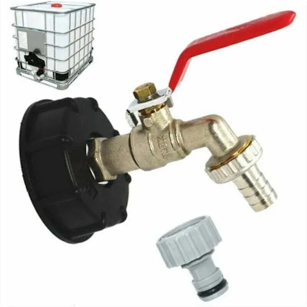 1000L tankkran S60X6 IBC krananslutning med 1/2" slanganslutning. Avloppstankadapter. För trädgårdskranar. För tankadapter (1 st)