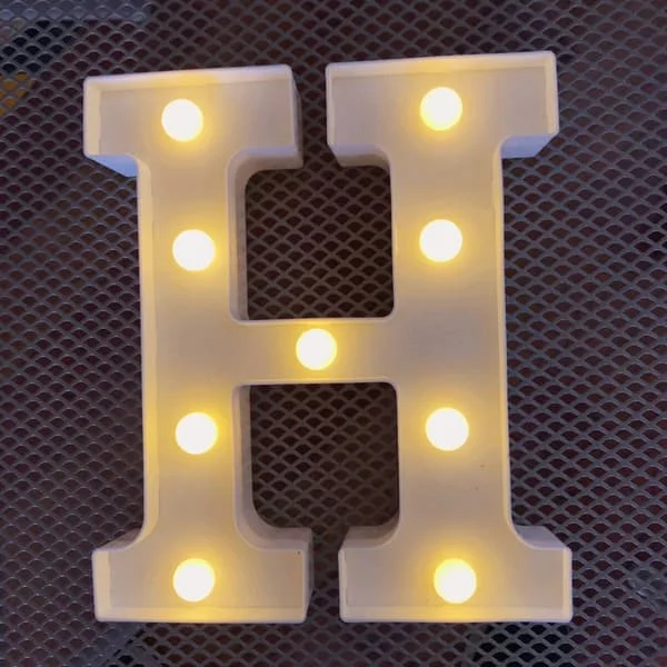 Kirjain H [22cm] Valokirjaimet Aakkoset LED-lamppu Kirjain