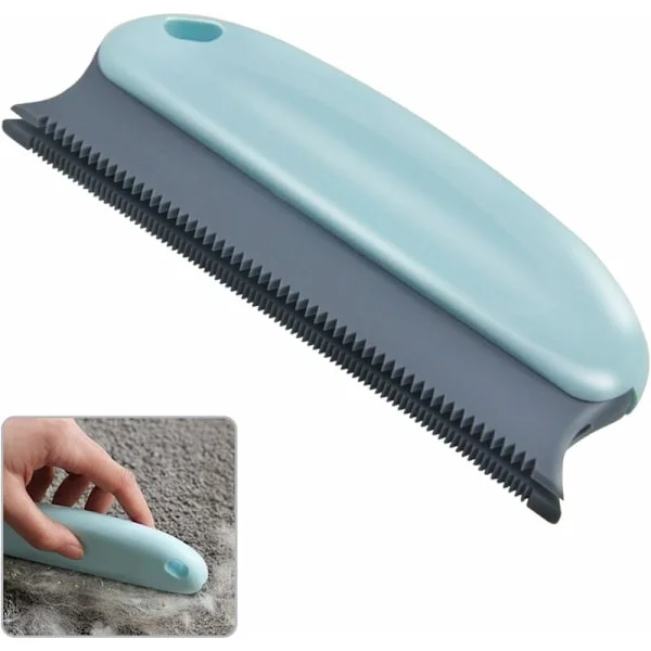 Pet Hair Remover Brush - Cat and Dog Hair - Professional Hair Remover for Sofa, Furniture, Carpet, Clothes, Blankets, Car, Bed (Blue Cycle)