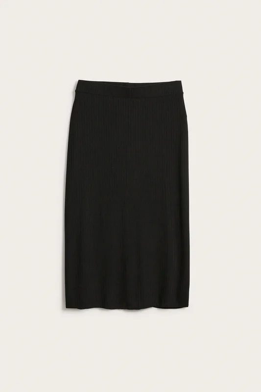 Kappahl | Ribbad kjol Svart L | Dam