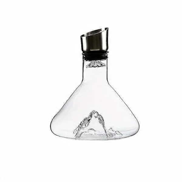 1 st 1500 ml Vinglas Karaff, Hem Karaff, Kreativ Isbergsbotten Kristallglas Filtrerad Vinkaraff för Hem, Bar, Exklusivt Vin (FMY)