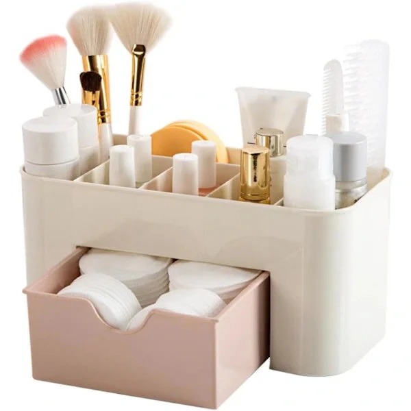 Skrivebordsskuffe Opbevaring Makeup Kosmetik Holder Boks Spar Plads (Pink) Diverse