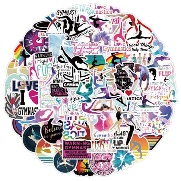 100 st Sports Gymnastik Gym Cartoon Stickers Scrapbook
